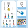 105Pcs 7 Colors Glass European Dangle Charms PALLOY-TAC0221-4