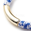 Acrylic Curved Tube Beaded Stretch Bracelet BJEW-JB08444-03-5