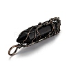 Natural Obsidian Big Wire Wrapped Pendants G-T133-R02H-3