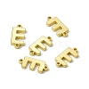 Rack Plating Brass Letter Connector Charms KK-C007-38G-E-1