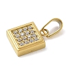 Ion Plating(IP) 304 Stainless Steel Micro Pave Cubic Zirconia Pendants STAS-Z107-02G-06-2
