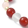 Natural & Synthetic Mixed Gemstone Round Beaded Stretch Bracelet BJEW-JB09588-4