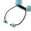 10mm Round Natural Crackle Turquoise  Braided Bead Bracelets BJEW-C067-01C-10-4
