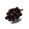 Grape Brass Acrylic Pendants OACR-R006-05G-04-2