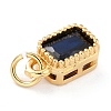 Real 18K Gold Plated Brass Inlaid Cubic Zirconia Charms X-ZIRC-L100-075G-05-3
