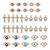 40Pcs 20 Styles Evil Eye Zinc Alloy Enamel Connector Charms ENAM-TA0001-37-2