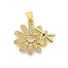 Rack Plating Brass Micro Pave Cubic Zirconia Pendants KK-G513-35G-1