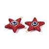Handmade Polymer Clay & Rhinestone & Resin Big Pendants FIND-Q123-02C-2