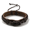 Adjustable PU Leather & Waxed Braided Cord Bracelets BJEW-F468-18-2