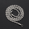 304 Stainless Steel Rope Chain Necklaces NJEW-T012-03-61-S-2
