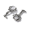 Angel Brass Natural Quartz Crystal Pendants KK-D361-02AS-18-2
