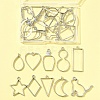 26Pcs 13 Styles Rack Plating Alloy Open Back Bezel Pendants FIND-FS0003-72-6