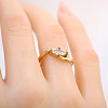 304 Stainless Steel & Cubic Zirconia Finger Rings for Women WG54E70-01-2