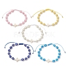 Adjustable Acrylic & Synthetic Turquoise & Non-magnetic Hematite Beads Braided Beaded Bracelets for Women BJEW-JB13578-2