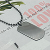 304 Stainless Steel Blank Military Dog Tag Pendant Necklaces JF4506-3-1