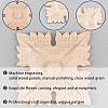 Natural Solid Wood Carved Onlay Applique Craft WOOD-WH0101-55-5