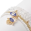 4Pcs 4 Style Natural White Jade & Glass Beaded Stretch Bracelets Set BJEW-JB09227-5