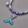 Plastic Imitation Pearl Stretch Bracelets and Necklace Jewelry Sets X-SJEW-JS01053-02-4