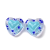 Glass Heart Beads GLAA-D005-01D-2