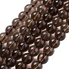 Natural Smoky Quartz Round Beads Strands G-E329-8mm-38A-1