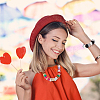 80Pcs 16 Colors Cloth Alloy Plush Pompom Ball Beads DIY-GA0008-86-5