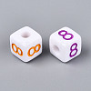 Opaque Acrylic European Large Hole Beads SACR-N020-01A-09-3