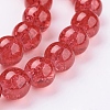 Crackle Glass Beads Strands X-CCG-Q001-10mm-13-3