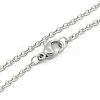 Non-Tarnish Unisex 304 Stainless Steel Cable Chain Necklace with Lobster Claw Clasps STAS-O037-83P-04-1