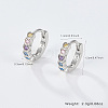 Anti-Tarnish Rhodium Plated Platinum 925 Sterling Silver Micro Pave Colorful Cubic Zirconia Hoop Earrings UZ5927-3-2