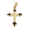 Ion Plating(IP) 304 Stainless Steel Enamel Rhinestone Pendants STAS-Q325-05M-G-1