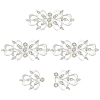 4Pcs Zinc Alloy Rhinestone Snap Lock Clasps FIND-FG0003-45B-1