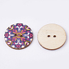 2-Hole Printed Wooden Buttons X-BUTT-S022-01-LF-2