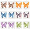  12Pcs Hollow Out Butterfly Paper Cards AJEW-NB0002-78-1