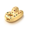 Brass Cubic Zirconia Pendants KK-M295-13G-R-2