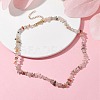 Natural Rutilated Quartz Chip Beaded Necklace NJEW-JN04616-10-2