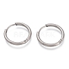Tarnish Resistant 304 Stainless Steel Needle with 201 Stainless Steel Ring Huggie Hoop Earrings EJEW-L256-02A-P-1