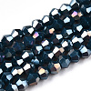 Opaque Solid Color Electroplate Glass Beads Strands X-EGLA-A039-P2mm-B09-1
