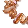 Electroplate Natural Quartz Crystal Beads Strands G-F800-B09-3