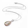 Natural & Synthetic Gemstone Pendant Necklaces X-NJEW-JN02160-2