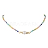 Natural Pearl & Seed Beaded Necklace NJEW-JN04649-01-2