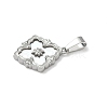 304 Stainless Steel Pave Natural Shell Flower Pendants X-STAS-C103-12P-2