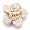 Natural Shell & Pearl Flower Brooches for Women JEWB-N001-02G-2