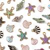 30Pcs 3 Styles 5 Colors Alloy Enamel Pendants ENAM-FS0003-46-2
