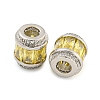 Rack Plating Brass Micro Pave Cubic Zirconia European Beads KK-F089-31P-3
