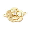 Brass Pave Glass Connector Charms KK-Z073-32G-01-2