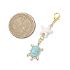 Alloy Enamel Turtle Pendant Decoration HJEW-JM04356-3