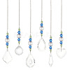 AHADERMAKER 6Pcs 6 Style Transparent Glass Pendant Decorations HJEW-GA0001-43-1