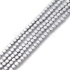 Electroplate Non-magnetic Synthetic Hematite Beads Strands X-G-J172-3x3mm-02-1