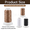 3 Rolls 3 3 Colors Flat Waxed Polyester Cord OCOR-CL0001-12B-2