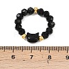1Pc Cat Shape Glass Beaded Beads Finger Rings WG1374D-01-3